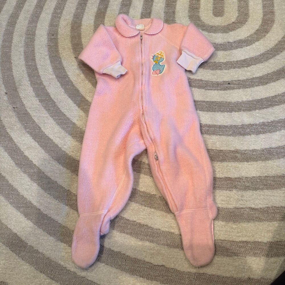 Vintage baby SEARS kawaii duck cozy footie sleeper